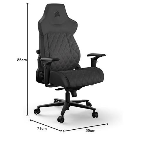 Corsair TC500 Luxe Gaming Chair – Premium Breathable Fabric – Wide Seat – Five-Way Adjustable Armrests – Adjustable Built-in Lumbar Support – 90-160