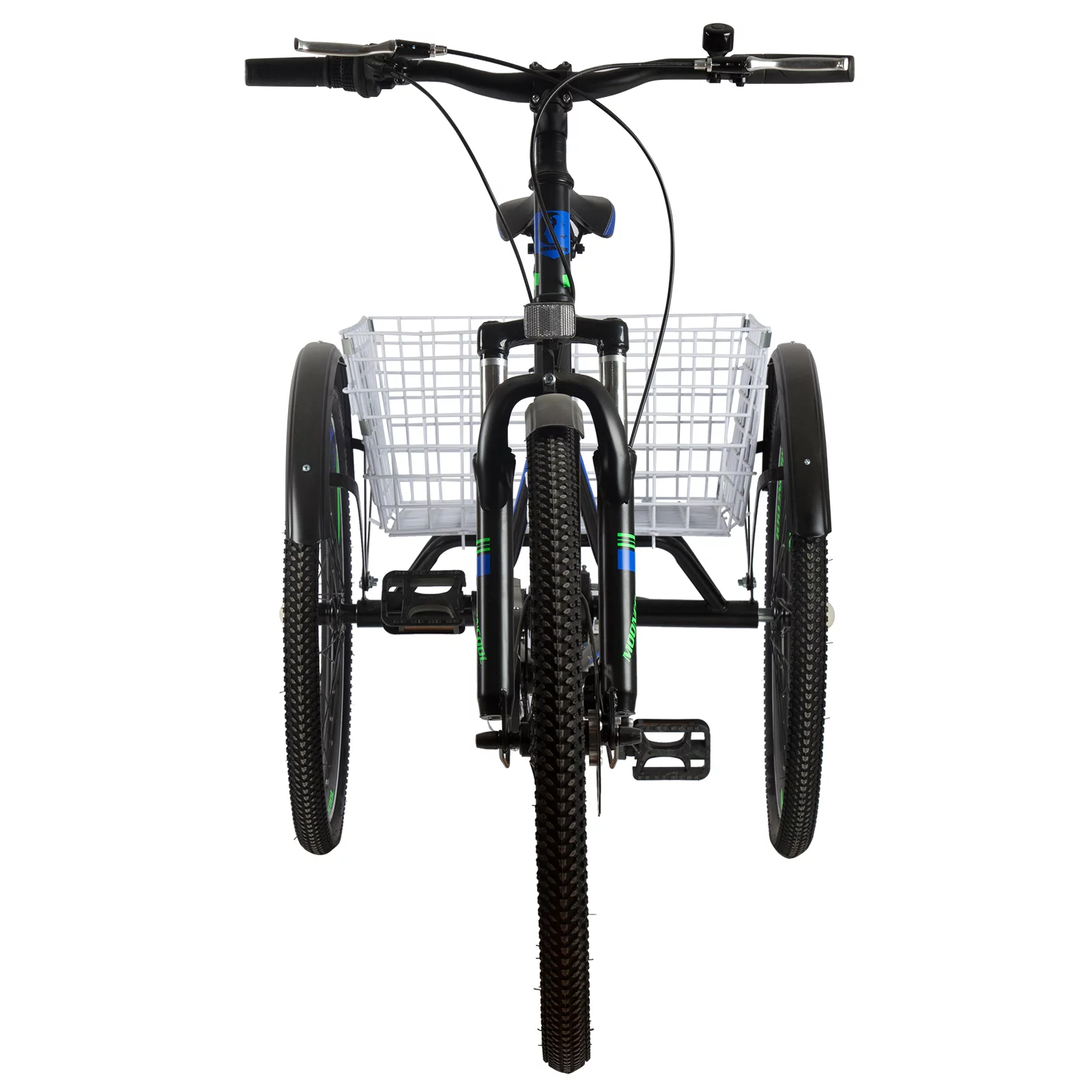 FICISOG Adult Tricycle, 3 Wheeled 7-Speed Mountain Tricycle 24/26/27.5 inch Men's Women's Tricycles Cruiser Bike, Cargo Basket
