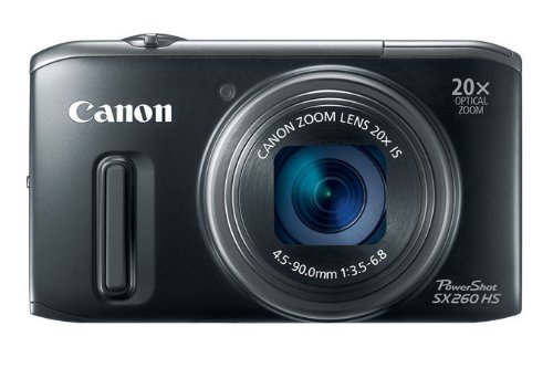 Canon PowerShot SX260 HS 12.1 MP CMOS Digital Camera with 20x Image Stabilized Zoom 25mm Wide-Angle Optical Lens and 1080p HD Video (Red)