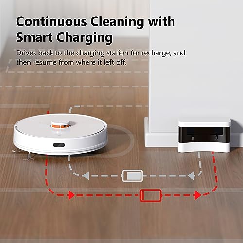 Imou Robot Vacuum and Mop Combo Self Emptying 3-in-1 Cleaner, Robotic Vacuum Lidar Navigation & Smart App Mapping, 4500Pa Suction, 180Min Max Runtime