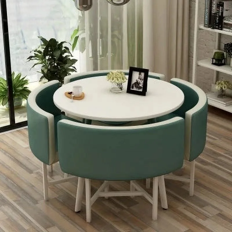 Dining Table Set 4 Chairs Office Reception Seat Suits Negotiation Table Casual Visitor Round Table Visitor Office Desk Chair Set