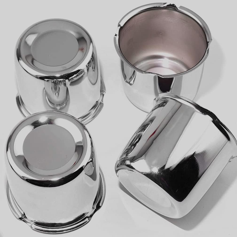 4pcs Push Through Wheel Center Caps Chrome Silver for 4.25" Center Bore Auto Trailer Wheel Rim