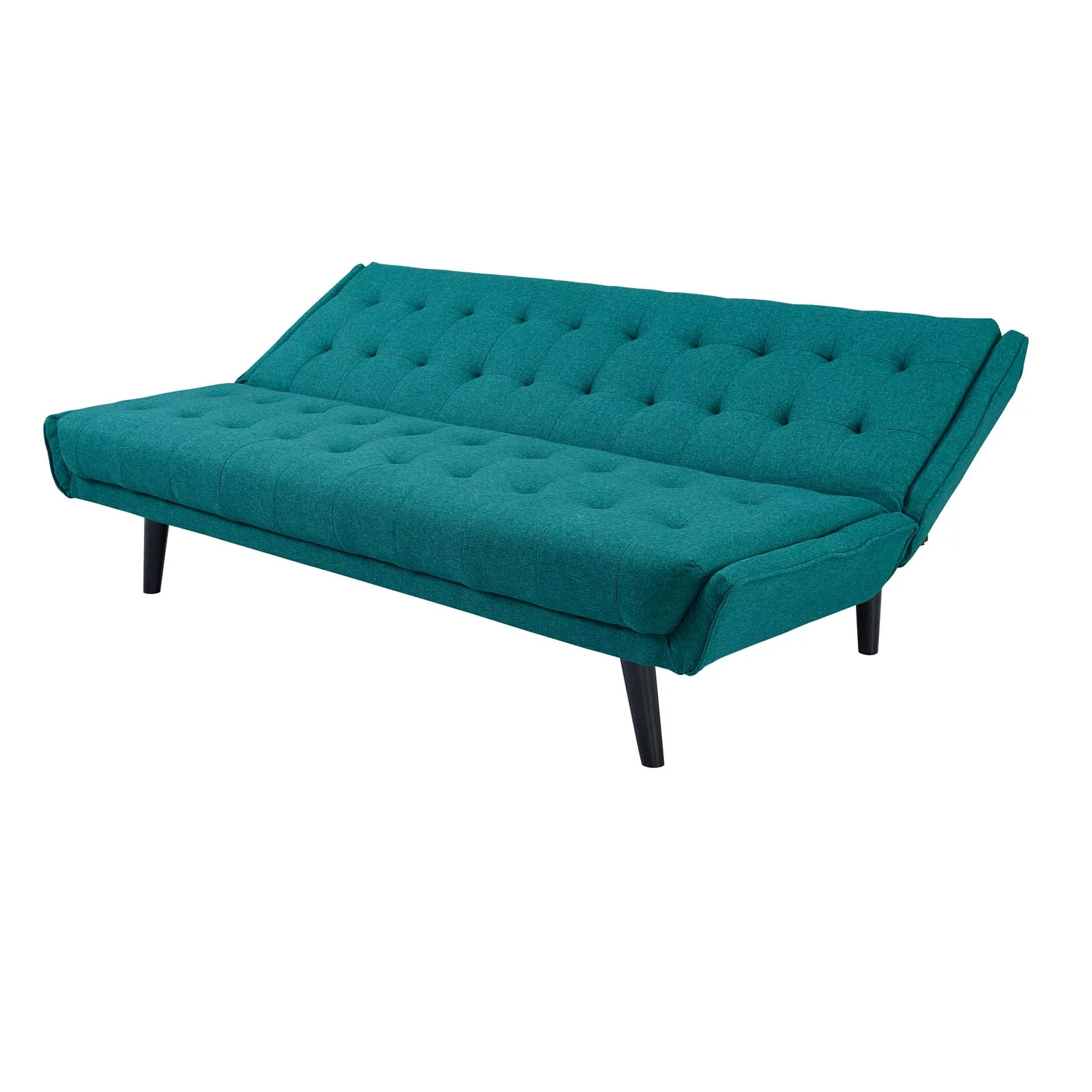 Modern Contemporary Urban Design Living Room Lounge Club Lobby Tufted Sofa Bed, Fabric, Aqua Blue