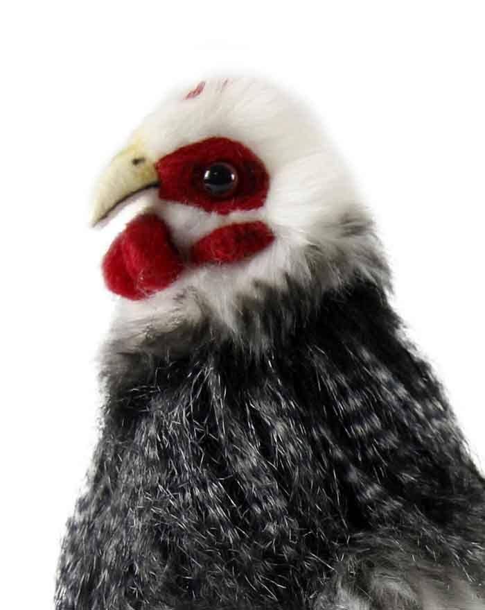 Hansa Black and White French Hen Plush