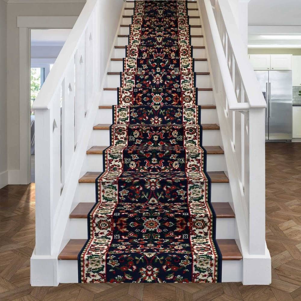 runrug USA Persian Blue Stair Carpet Runner Length: 46 foot, Width