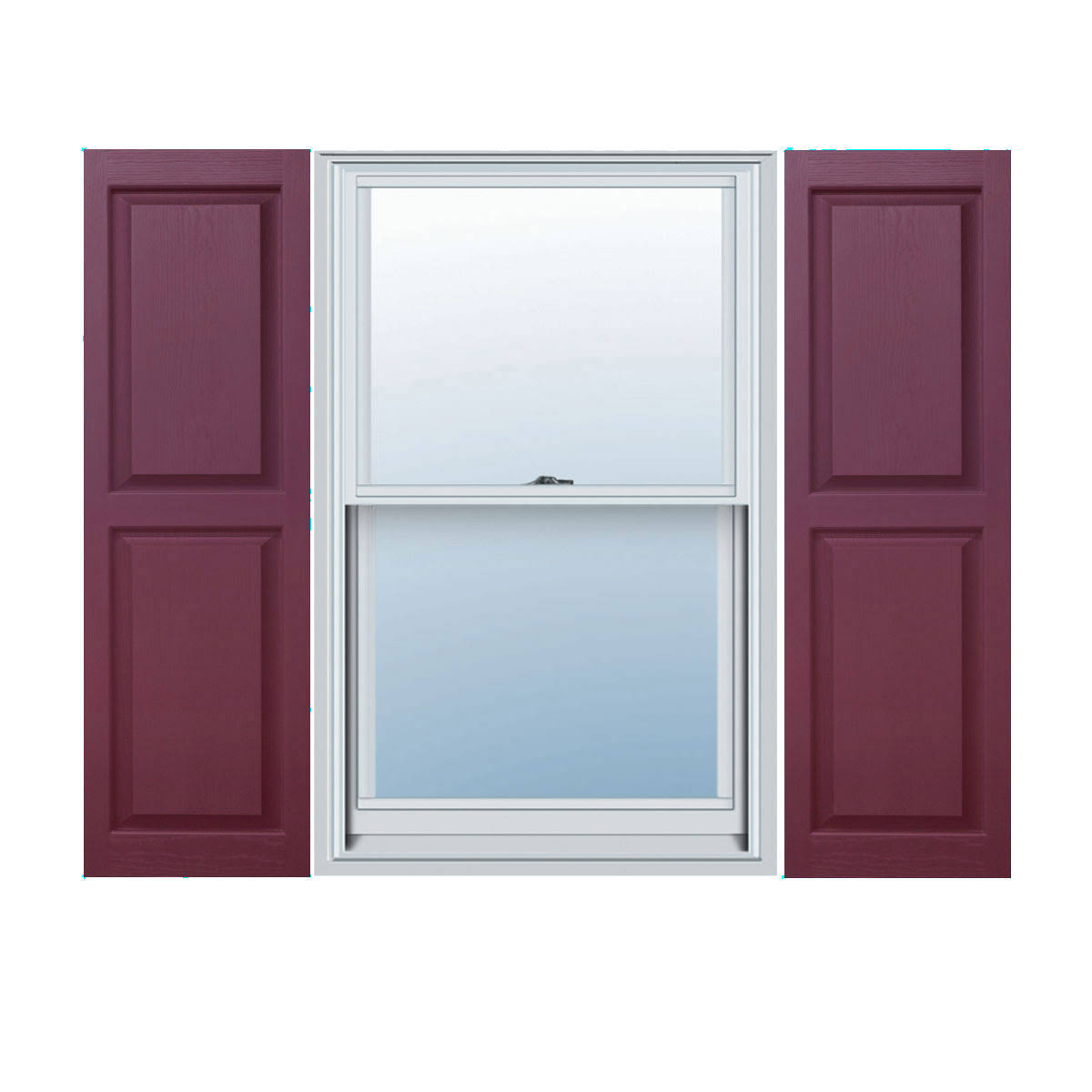 Exterior Raised Panel Shutters Alpha Shutters Color: Bordeaux, Height: 35x22