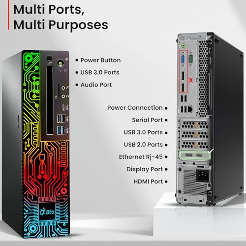 BTO RGB Gaming Desktop PC – Intel i5 8th Gen Processor – 16GB Ram – 512GB SSD – NVIDIA GeForce GT 1030 DDR5 – New 24 inch Monitor – WiFi – Windows 11