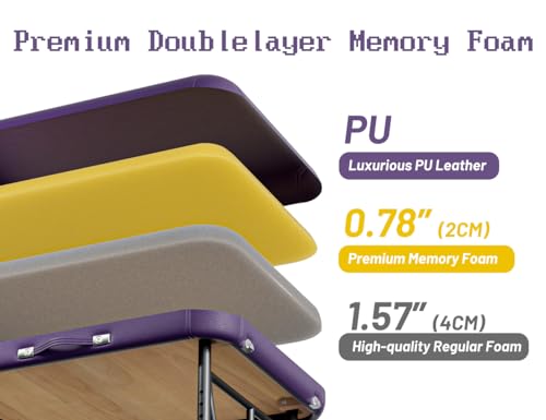 Professional Massage Table Portable 3 Fold Premium Memory Foam Aluminium Leg Hold Up to 1100LBS 8 Heights Adjustable with Carrying Bag Black