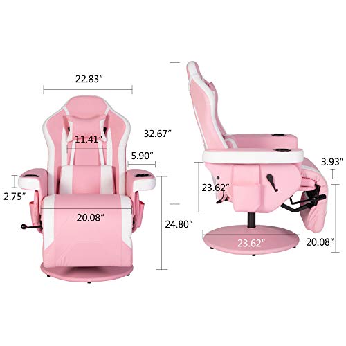 Modern-Depo Gaming Recliner Chair with Speakers, Massage, High Back, Cupholder, Headrest, Lumbar Support