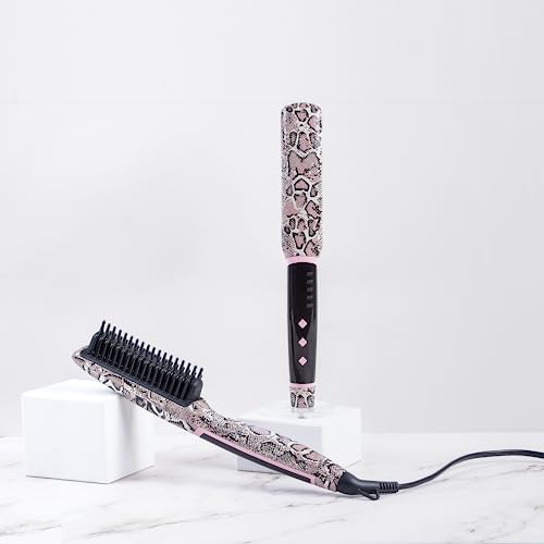 Calista Triangl Pro Heated Detailer Brush, Smoothing, Anti-Frizz Professional Heat Styling Brush, Burn-Free Firm Bristles