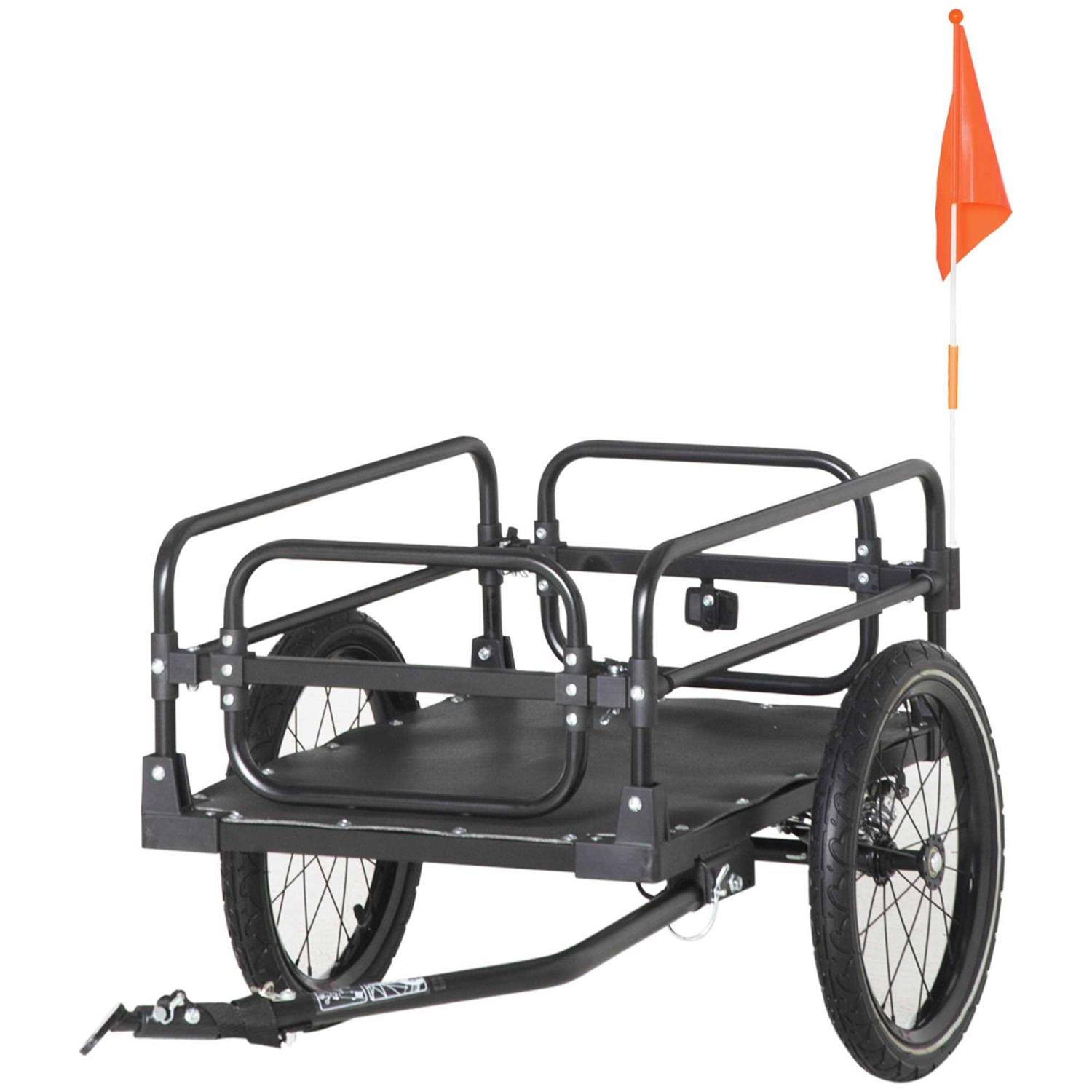 Aosom Bike Cargo Trailer Bike Wagon Bicycle Trailer with Suspension - Sports Supplies Online Store