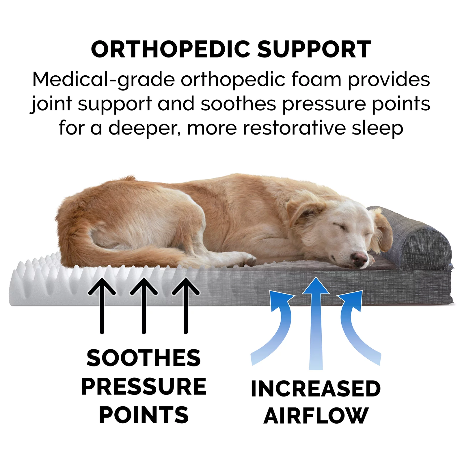 FurHaven | Orthopedic Quilted Fleece & Print Chaise Lounge Pet Bed for Dogs & Cats, Espresso, Large - Curated Treasures Market