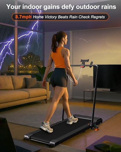 Lichico Walking Pad Under Desk Treadmill，Portable Small Treadmills for Home and Office，Super Quiet Brushless Motorized Walking Jogging Running
