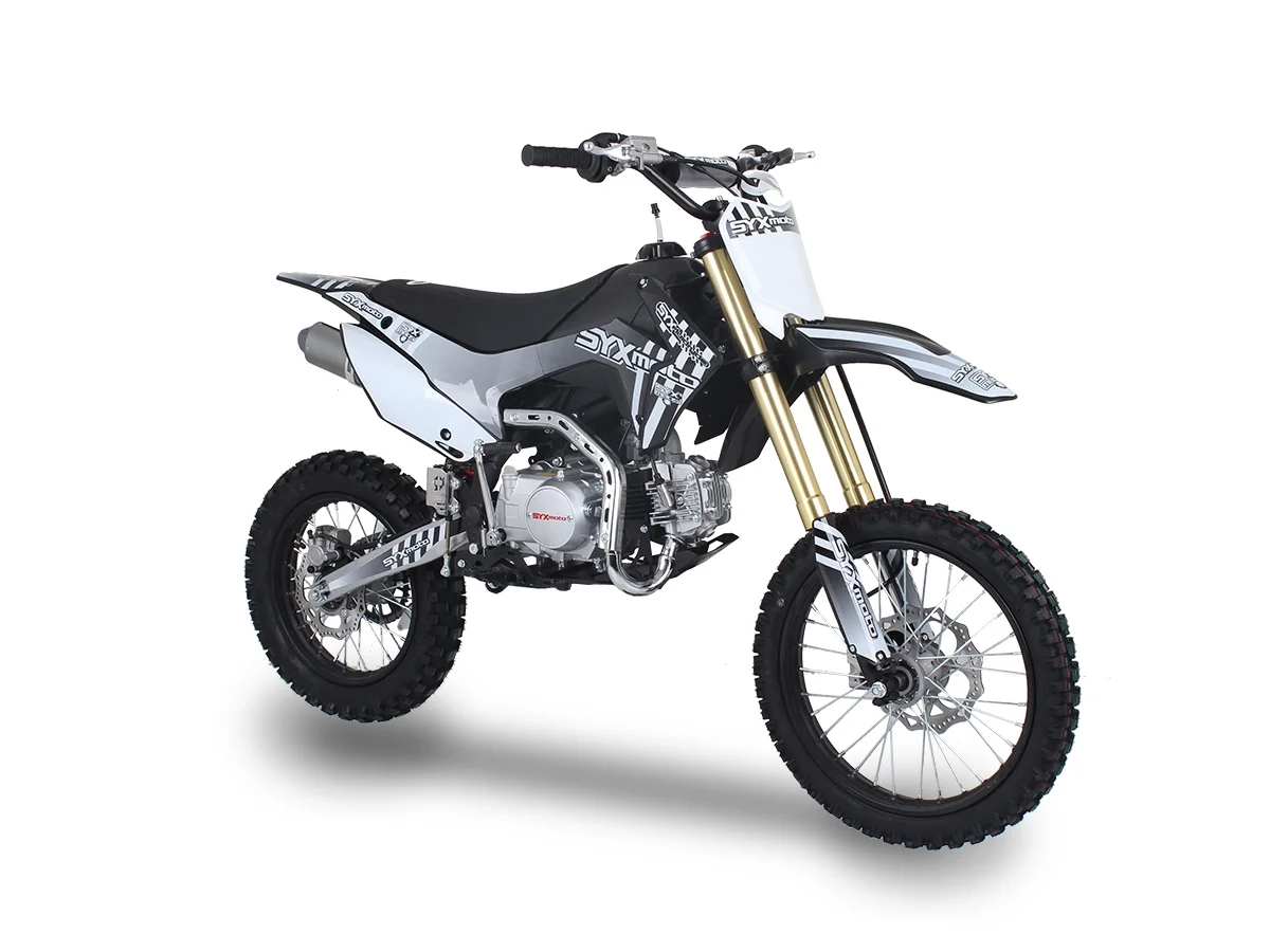 SYX MOTO Whip 125cc 4-Stroke Gas Powered Kick Start Dirt Bike off Road, New, Black/White
