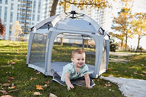 Safety 1st InstaPop Dome Play Yard, Compact design makes it easy to pop open and closed, High Street