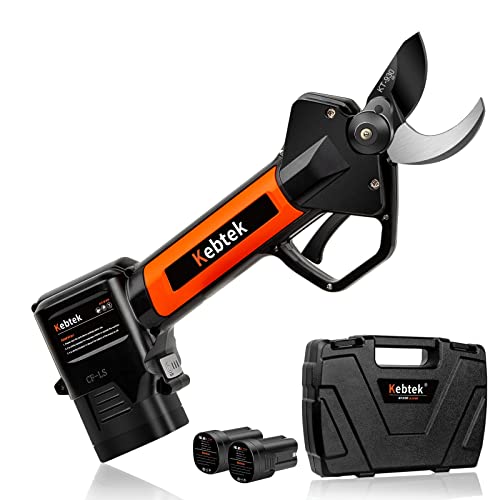 Electric Pruning Shear, Kebtek Cordless Electric Pruner Heavy Duty Electric Branch Cutter Brushless Motor with 2PCS 2500mAh 8-10H Working Time