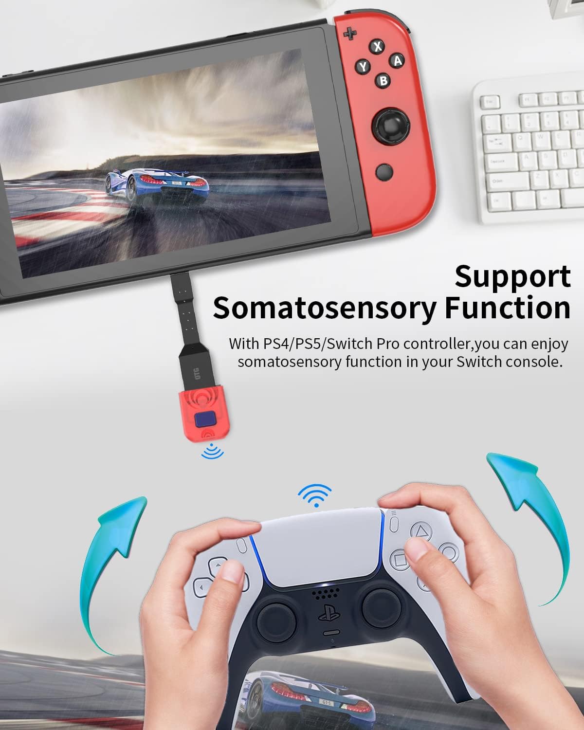 Bluetooth Wireless Controller Adapter for PS4/ P5/ Switch Pro Controller