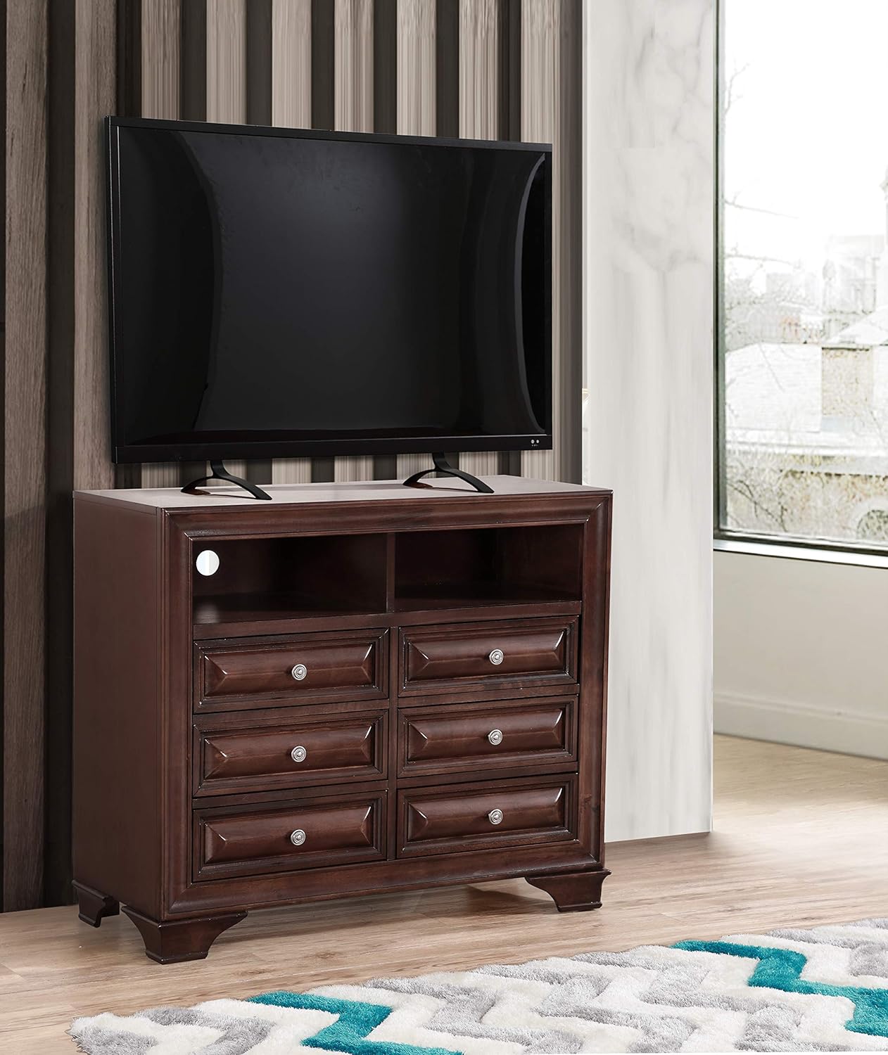 Glory Furniture Media Chest, Cappuccino