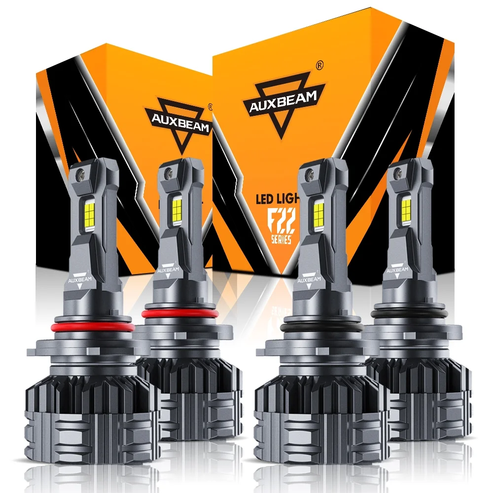 Auxbeam 9005+9006 LED Headlight Bulbs, High Brightness Headlight Bulbs, 110W 24000LM F22 Series 6500K Cool White | 2 Bulbs