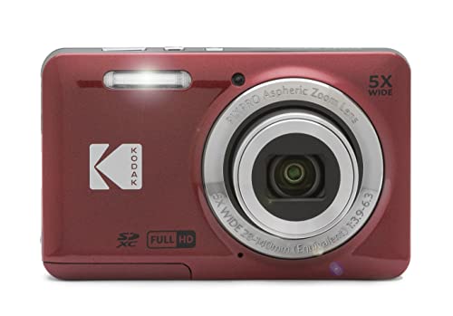 Kodak PIXPRO FZ55, 16MP 28mm Wide-Angle Digital Camera (Red) + Accessories Bundle