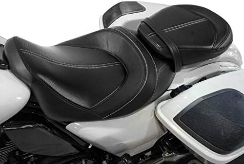 Low-Profile Rider and Passenger Seat Two Up Leather Seat Fit For Harley Road King Road Glide Street Glide Electra Glide Ultra Classic 2009-2022