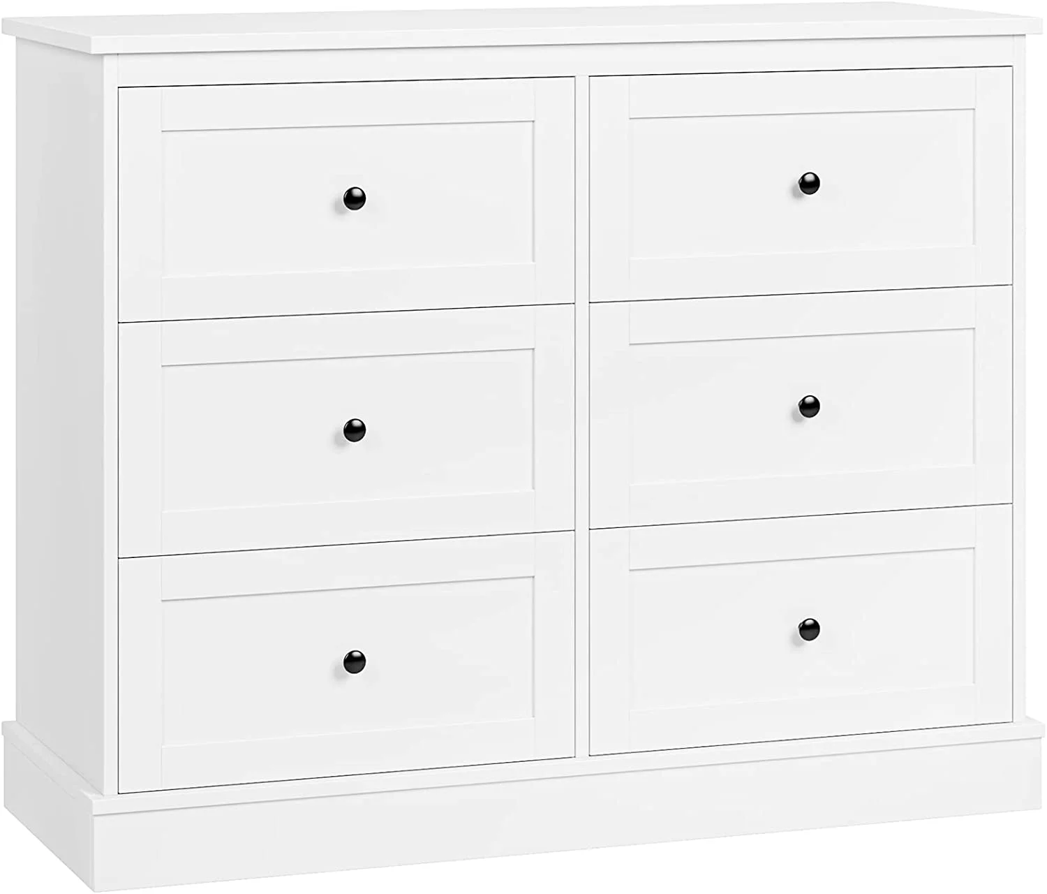 White Dresser  6 Drawer Dresser White   Double Chest with Deep Drawers  Wide  Organizer Cabinet for Living Room