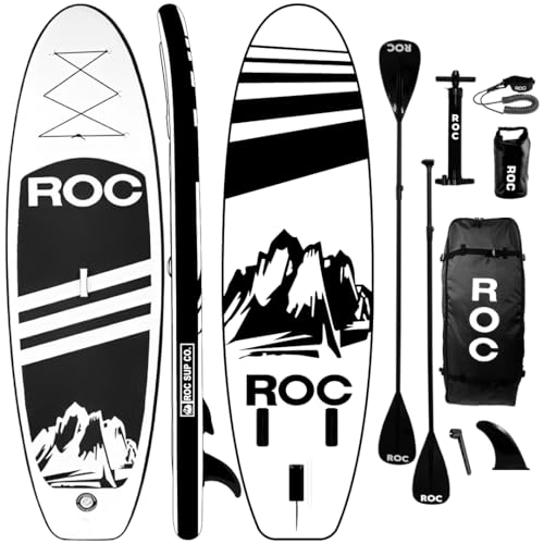 Roc Inflatable Stand Up Paddle Boards with Premium SUP Paddle Board Accessories, Wide Stable Design, Non-Slip Comfort Deck for Youth & Adults