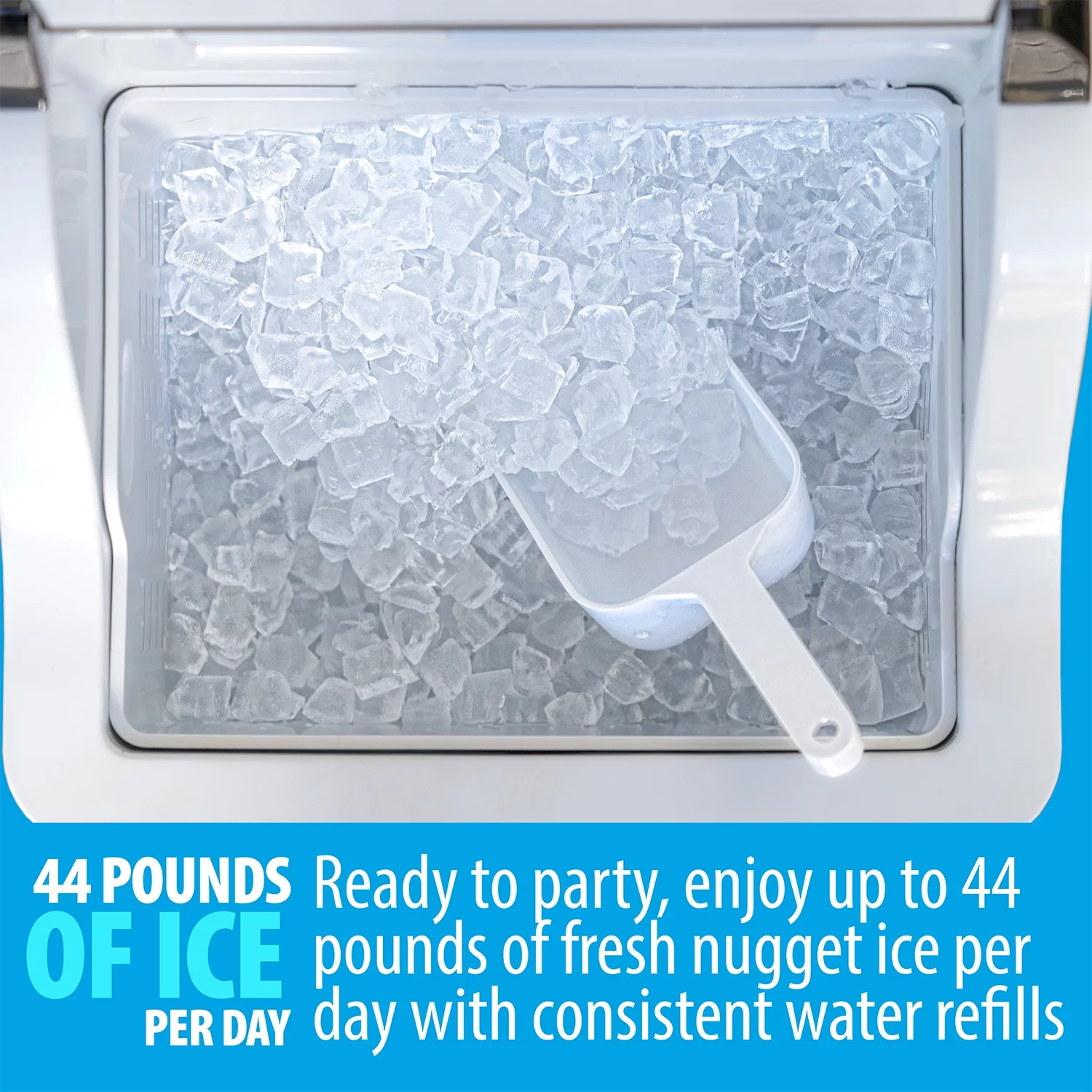 Deco Chef 44LB Countertop Ice Maker, 2.6LB Auto-Renew Basket 1.8LB per Hour, Black