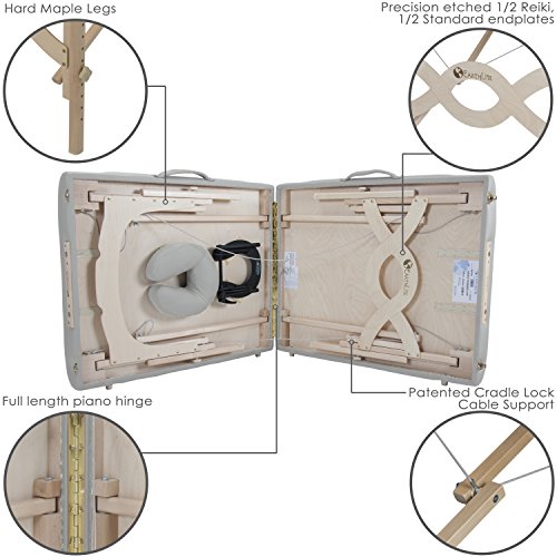 EARTHLITE Portable Massage Table Package AVALON – Reiki Endplate, Premium Flex-Rest Face Cradle & Strata Cushion, Carry Case (30”x73”)