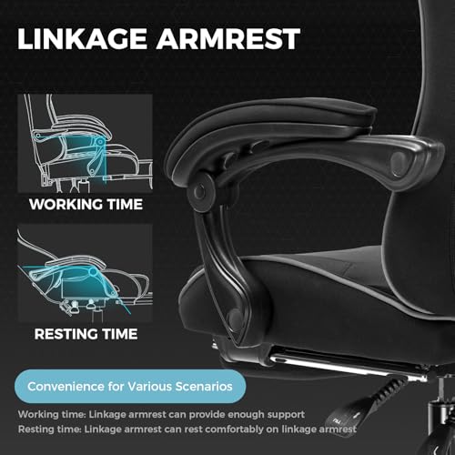 GTPLAYER Gaming Chair, Computer Chair with Footrest and Lumbar Support