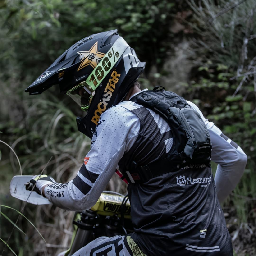 USWE Moto Hydro 3L Hydration Pack with 2.0L/ 70oz Water Bladder, a High End, Bounce Free Backpack for Enduro and Off-Road Motorcycle, Black Grey