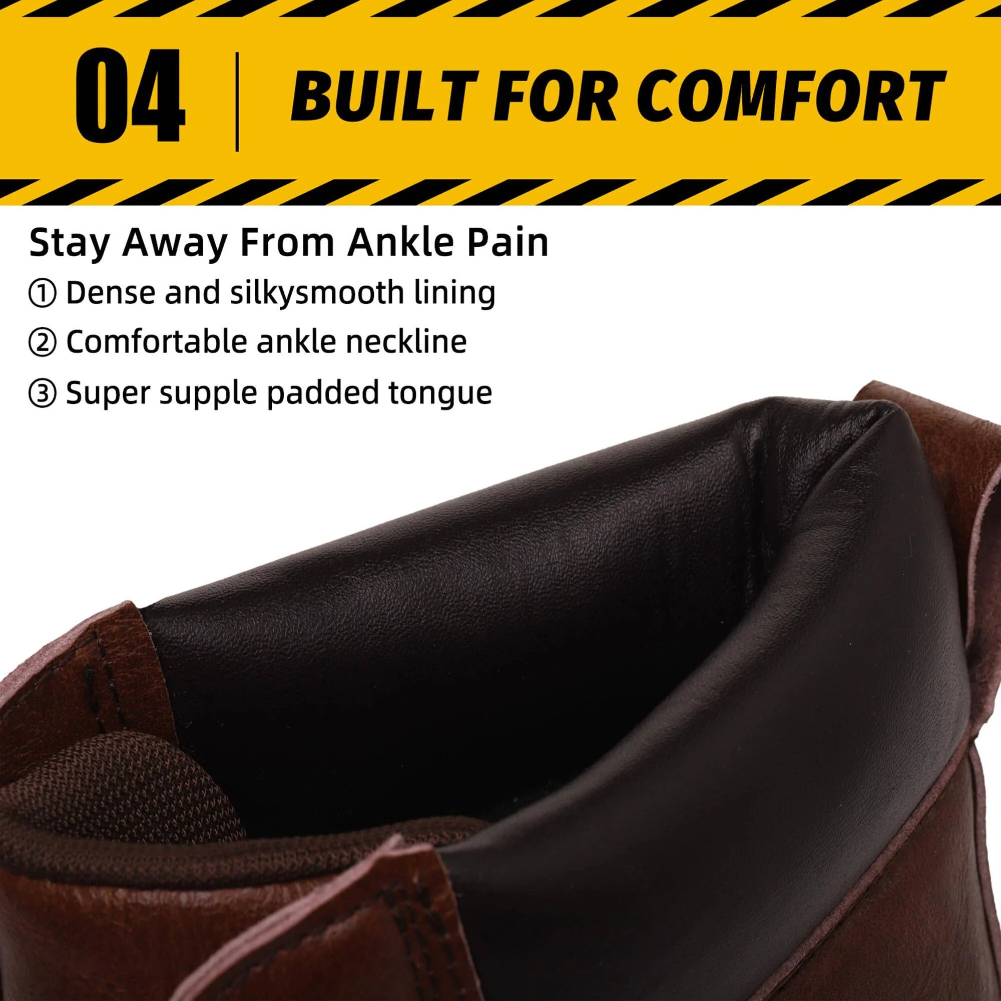 ANGRYRAM Work Boots for Men Steel Toe Boots,Waterproof Slip Resistant Industrial & Construction Work Boots - Curated Treasures Market