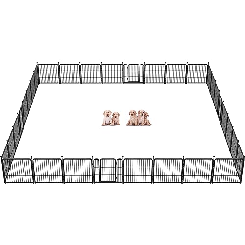 FXW Rollick Dog Playpen for Yard, RV Camping, 32 inch 16 Panels for Small and Medium Dogs│Patented