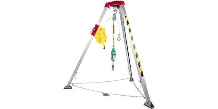 VEVOR Confined Space Tripod 8' Legs, 1800lbs Winch Confined Space Kit, 98' Cable Confined Space Rescue Tripod, with 32.8' Fall Protection