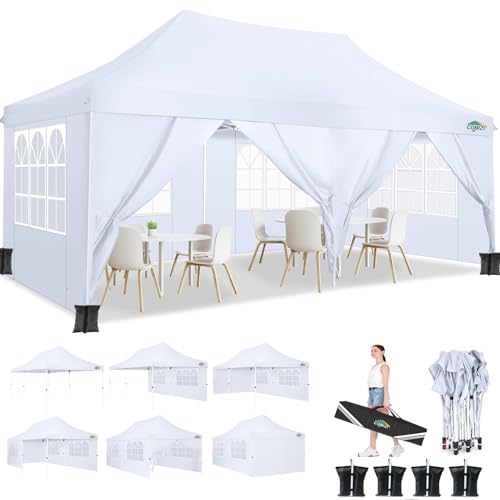 10x10 Pop Up Canopy Tent with 4 Sidewalls and Mesh Windows 2.0