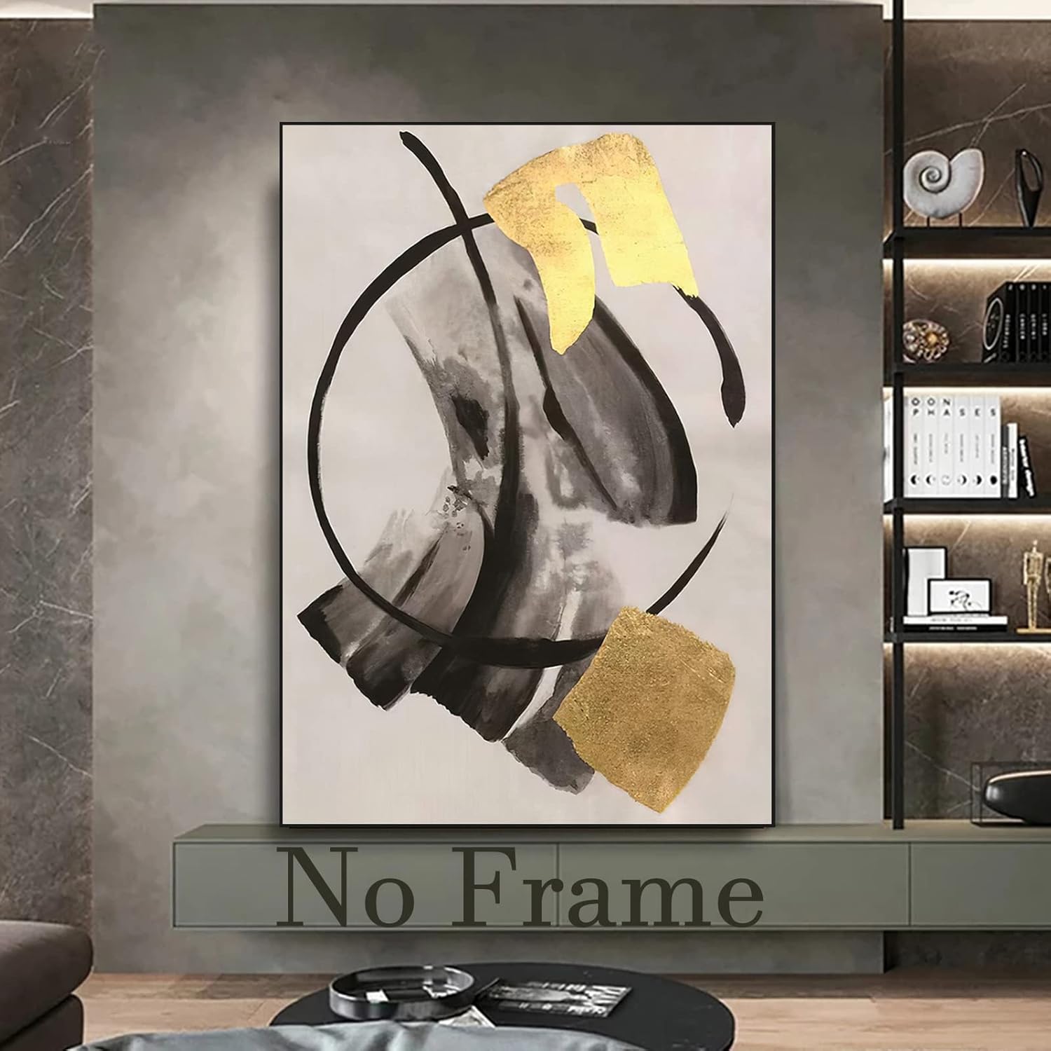 Black Gold Grey Abstract Painting Oversized Canvas Art Renditions Gallery Modern Abstract Art Black Gold Canvas Painting Gold Grey Abstract Art Large