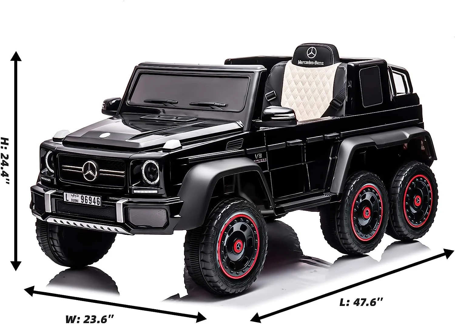 HNH 24V Kids Ride On Car with Remote Control Licensed Mercedes-Benz Electric Truck Car for Child Electric Vehicle Toy with 6 Wheel