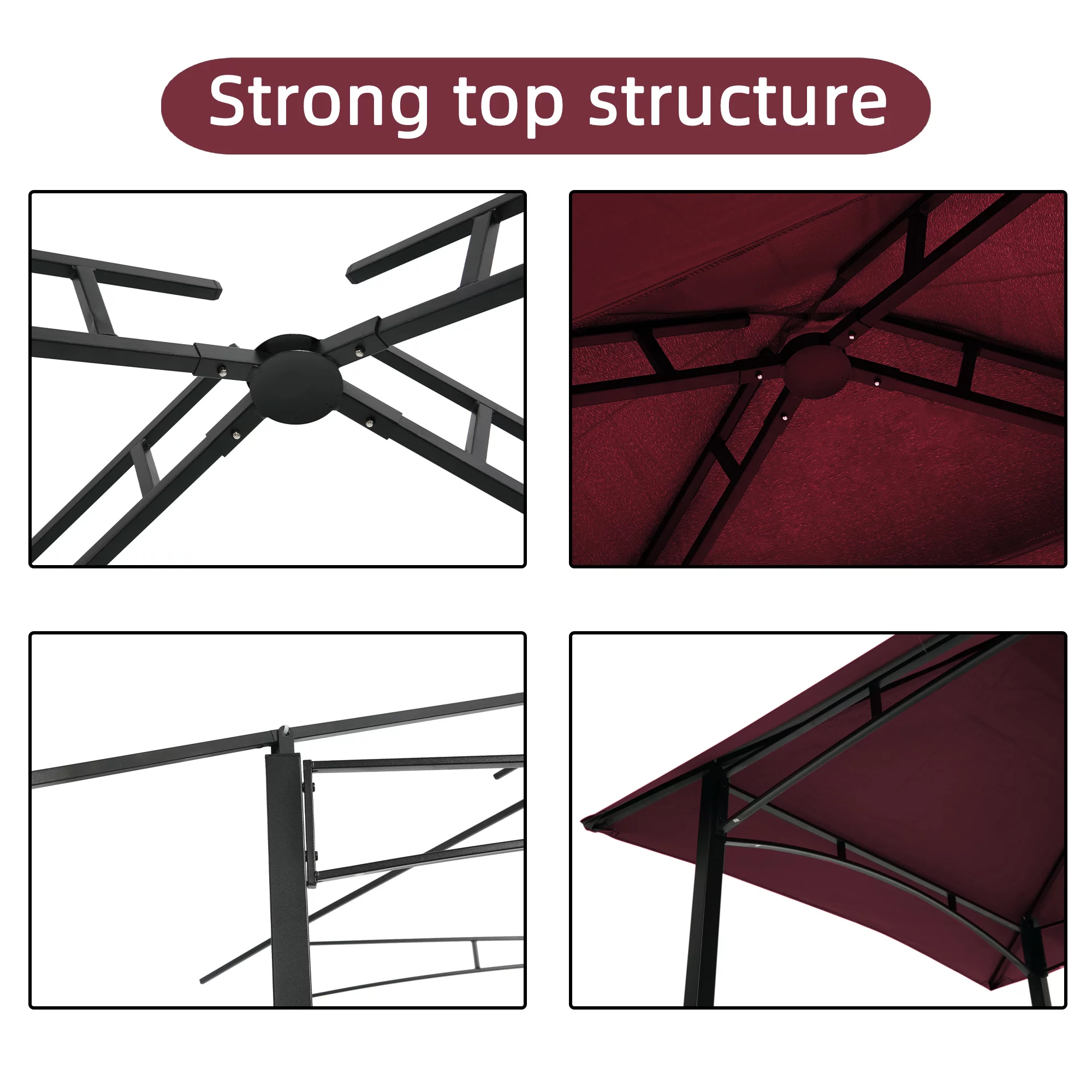 Grill Gazebo in Burgundy - 1 Grill Gazebo - 48.51 - Elevate your outdoor cooking in style!