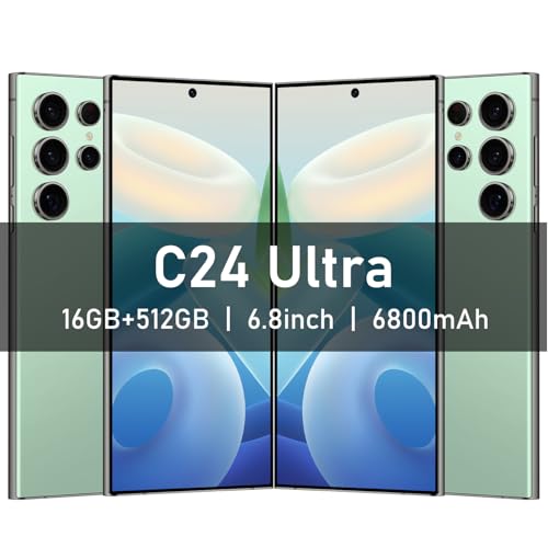 C24 Ultra 5G Smartphone, 6+256GB Unlocked Phone,48+108MP Zoom Camera，6800mAh 6.8" HD Screen Unlocked Cell Phone, 6+256GB Android13.0