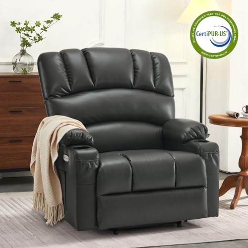 MCombo Oversized Power Lift Recliner Chair for Elderly, Lift Chair with Heat and Massage, Lift Recliner for Big and Tall, Cup Holders