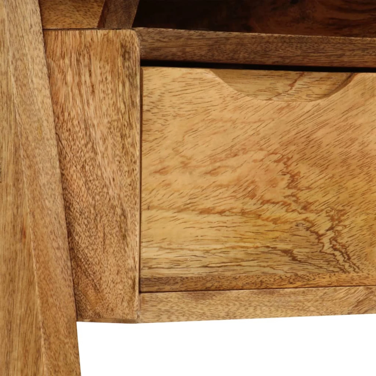 Anself Writing Table with Storage Drawer and Small Compartment Study Table Multifuctional Mango Wood Computer Desk for Home Office Furniture 43.3 x