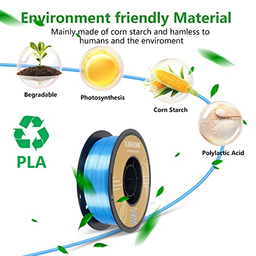 Kingroon Silk PLA Bundle 3D Printer Filament, Dimensional Accuracy +/- 0.03 mm, 10 kg Spool(22lbs)