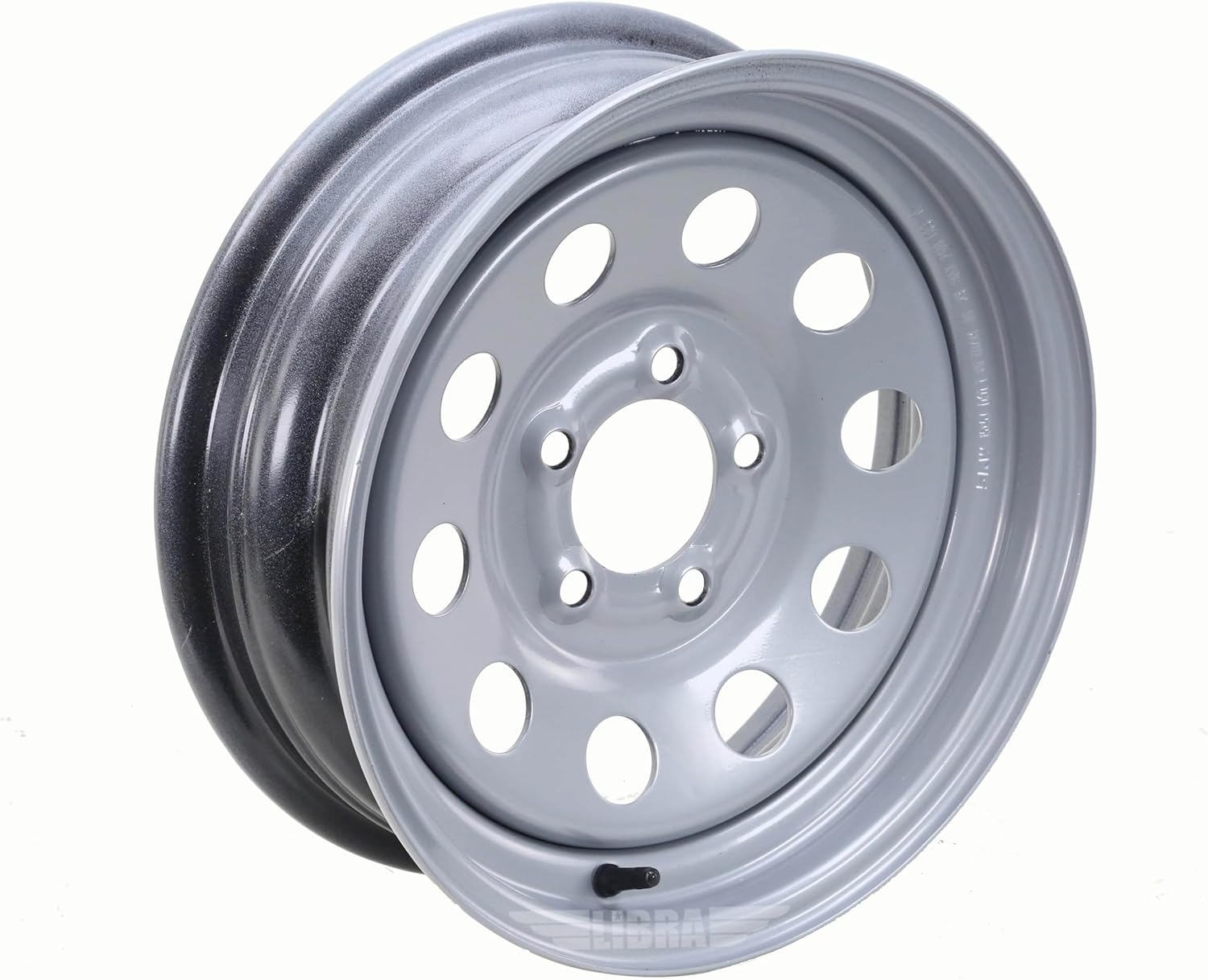 WINDA Trailer Tire Wheel Assembly ST205/75R15 8-Ply D 107L 5 Lug on 4.5" PCD Silver Mod Rim,SET 2