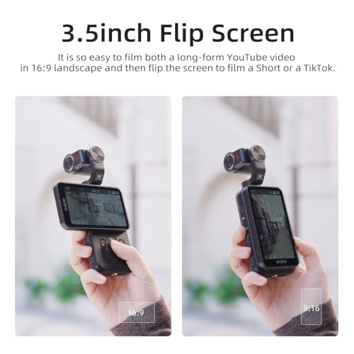 ORDRO M5 Vlogging Camera 3-Axis Gimbal Stabilizer, 5K Handheld Camera 3.5'' Rotatable Touchscreen 120° Wide Angle, IR Night Vision Function