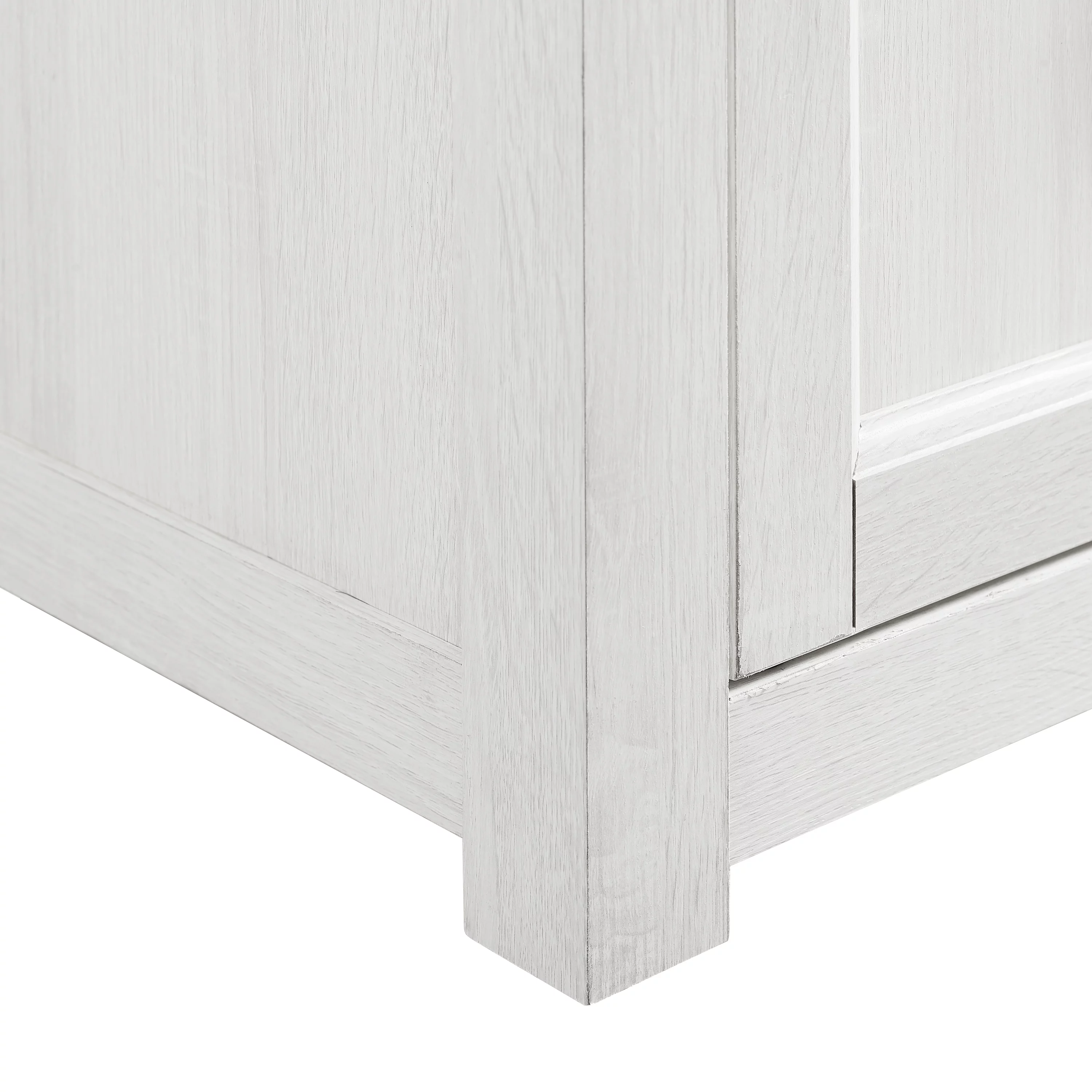 Crosley Furniture Camden 48"Wood Corner TV Stand with Fireplace in Whitewash