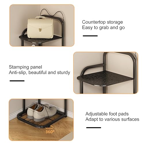 Narrow Vertical 10 Tier Shoe Rack, shoe cabinet for entryway, Tall Slim Rack for Small Spaces Organizer Shoe Shelf Shoe Tower (Color : Gold