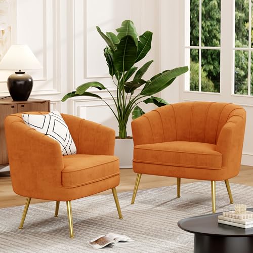 Andeworld Velvet Accent Chair, Upholstered Modern Single Sofa Side Chair