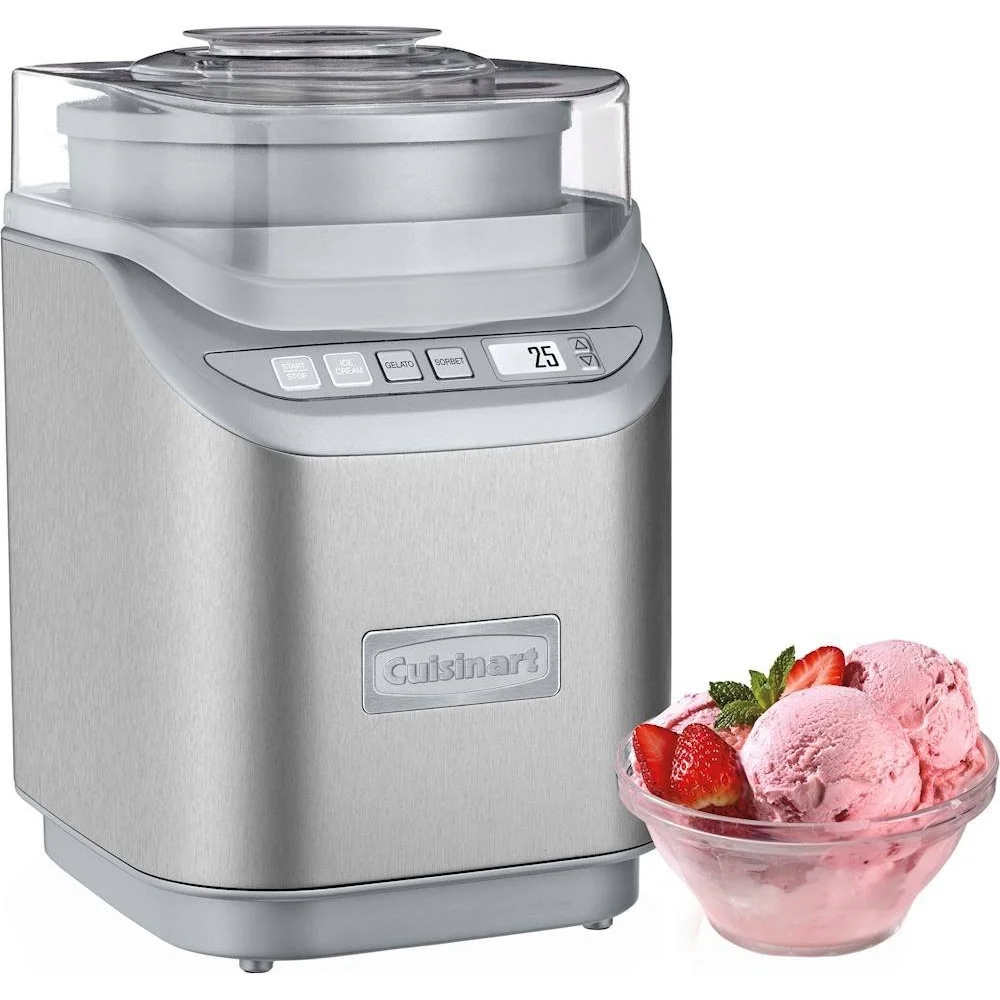 Cuisinart Ice Cream Maker Machine, 2-Quart, Cool Creations Frozen Yogurt, Gelato, Sorbet Maker, LCD Screen and Timer, Stainless Steel, ICE-70P1