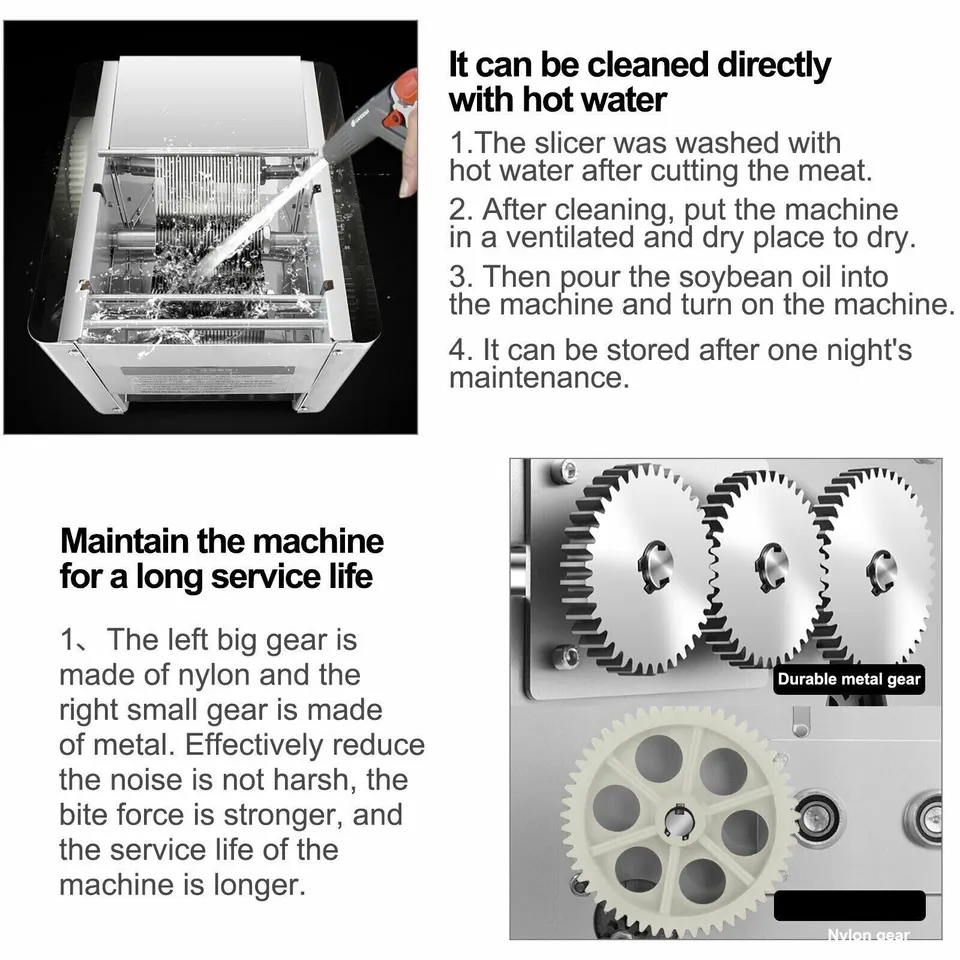 TOPCHANCES Upgraded Meat Cutter Machine, Commercial 2.5mm Electric Meat Slicer Shredded Cutting Machine, Stainless Steel 330lb/h