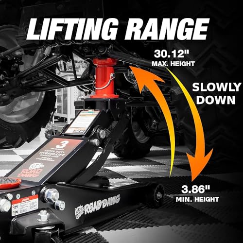 ATZ830027HD Torin Hydraulic Low and High Profile Professional Grade Foldable Garage Service/Floor Jack with Quick Lift Pump, 3 Ton (6